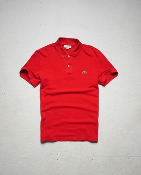 Lacoste Polo koszulka czeronwa slim fit męska 5 L