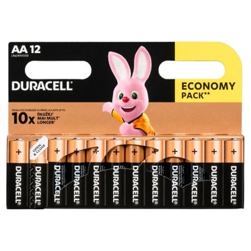 12 ОРИГИНАЛЬНЫХ ЩЕЛОЧНЫХ БАТАРЕЙ DURACELL R6 AA