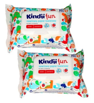 Kindii fun УВЛАЖНЕННАЯ ароматизированная ТУАЛЕТНАЯ БУМАГА ВЛАЖНЫЕ 120 салфеток
