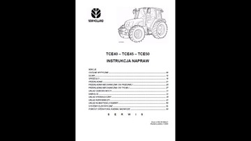 New Holland TCE40 – TCE45 – TCE50 INSTRUKCJA NAPRAW po Polsku