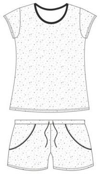 Piżama damska Cornette 814/273 Iga r. M (38) biała czarne groszki