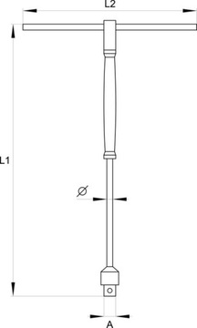 Переходник Т-образного типа с поворотной ручкой 3/8 YT-1566 YATO