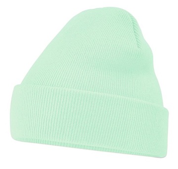 CIEPŁA CZAPKA ZIMOWA MIĘKKA BEANIE - MINT GREEN