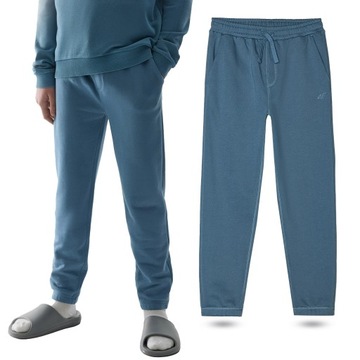 SPODNIE DRESOWE CHŁOPIĘCE 4F BAWEŁNIANE DŁUGIE Z KIESZENIAMI SS24M597