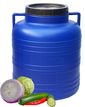 BECZKA PLASTIKOWA 60 L DO KISZENIA uchwyt niska