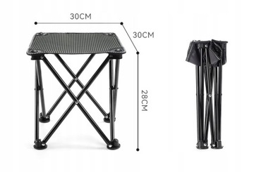 Складной походный табурет черный
