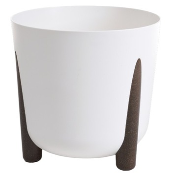 DONICZKA NA NÓŻKACH DONICA 33CM BIAŁA H32 CM WKŁAD