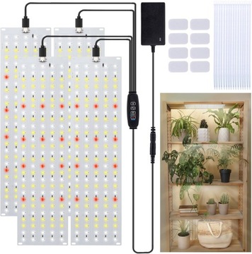 Oświetlenie roślinne LED o pełnym spektrum, 135 diod LED x 4 Lampy do roślin wewnętrznych