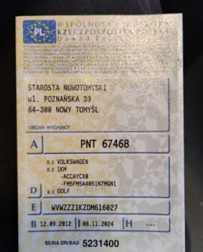 Volkswagen Golf VI Variant 1.6 TDI-CR DPF BlueMotion 105KM 2012 Volkswagen Golf 2012r, SALON POLSKA. 1.6 TDI. Lekko uszkodzony przod. Jezd, zdjęcie 21