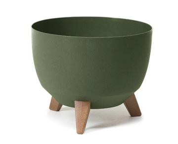 MISA NA NÓŻKACH DONICZKA ROMA GŁADKA 290 wys.23cm śr.29cm ECO WOOD ZIELONY