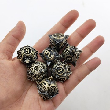 НАБОР «УТРЕННЯЯ ЗВЕЗДА» ИЗ 7 МЕТАЛЛИЧЕСКИХ КУБИКОВ ДЛЯ РПГ