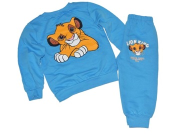 Dres piękny komplet dres 92 24 mies joggersy SIMBA Matata bawełna niebieski