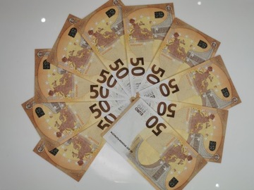 Банкноты 50 ЕВРО для развлечения и обучения, в упаковке 100 штук + БЕСПЛАТНО