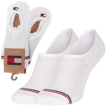 TOMMY HILFIGER SKARPETY SKARPETKI STOPKI 2P BIAŁE r.39-42
