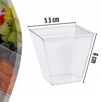 КОНТЕЙНЕРЫ ДЛЯ ЗАКУСОК ДЕСЕРТОВ 200МЛ 50ШТ КВАДРАТНЫЙ КОНТЕЙНЕР ДЛЯ ДЕСЕРТА