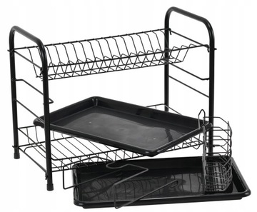 ПОДДОН ДЛЯ СУШКИ ПОСУДЫ 2X ГОРИЗОНТАЛЬНЫЙ МЕТАЛЛ. ЧЕРНЫЙ