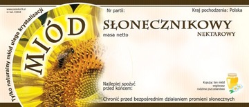 Etykiety na Miód Słonecznikowy (100szt) - E1010