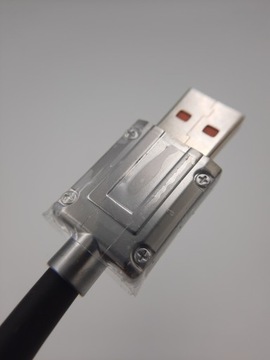 KABEL USB - USB C 180CM CZARNY SZYBKIE ŁADOWANIE RUCHOMA WTYCZKA 120W