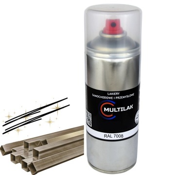 Lakier farba w sprayu do aluminium RAL 7008 Półmat