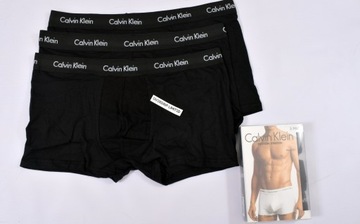 Majtki Bokserki Calvin Klein LOW RISE TRUNK 3 PACK BLACK CZARNE r. L