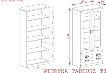 Шкаф-витрина двухдверная TADEUSZ T8 - 2 ЦВЕТА + БЕСПЛАТНО