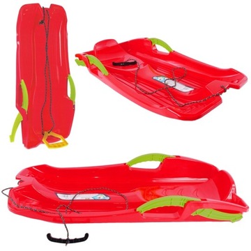 Sanki plastikowe z hamulcem | Sanki HORNET do ślizgania ŚLIZG linka CE RED