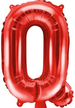 Balon foliowy LITERA Q czerwony mały 35 cm NAPIS NA URODZINY metalik