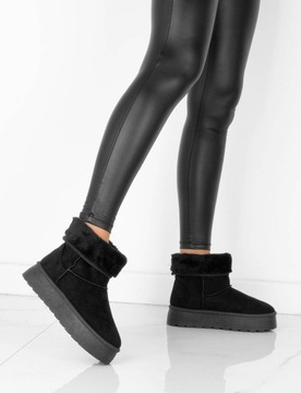 ЧЕРНЫЕ СНЕЖНЫЕ БОТИНКИ НА ТЕПЛОЙ ПЛАТФОРМЕ 39