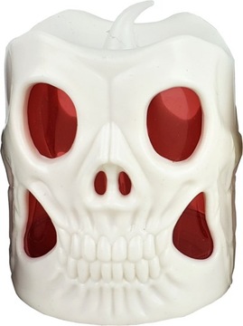 ŚWIECA LED HALLOWEEN DEKORACYJNA ZMIENIAJĄCA KOLORY CZASZKA NA BATERIE