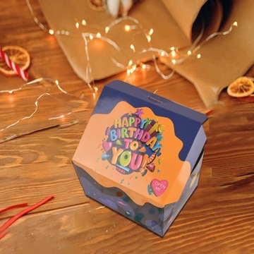 ПОДАРОЧНАЯ КОРОБКА ДЛЯ УКРАШЕНИЯ своими руками СЮРПРИЗ НА ДЕНЬ РОЖДЕНИЯ ВЗРЫВ + 2 КОНФЕТТИ