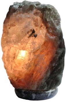 Соляная лампа 4-5 кг серой соли, основание из серого мрамора.