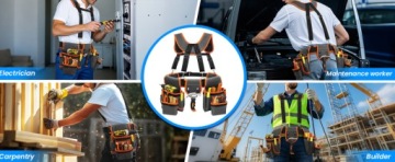 Пояс для инструментов с ремнями для плотников, строителей и садовников.