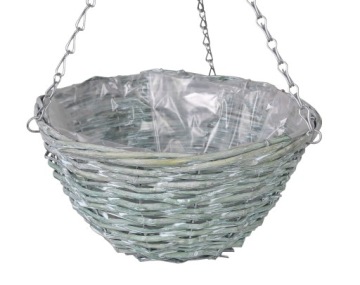 Плетеная подвесная корзина для цветов 28x28x15/50 см