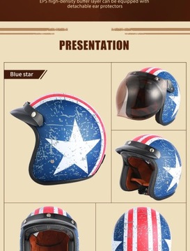 2023 New Arrival Motorcycle Helmet Dot Approved Retro Motorcycle Capacete U