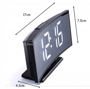 Электронный светодиодный будильник, стоячий, черный