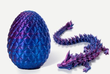 3D-ПЕЧАТНЫЕ ДЕКОРАТИВНЫЕ ИГРУШКИ С ЯЙЦОМ ДРАКОНА НЕПОСЕДА ФИОЛЕТОВЫЙ