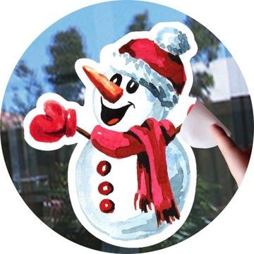 Новогодние наклейки СНЕГОВИК на окна, СТЕНЫ, новогодние украшения