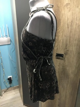 top shop kombinezon sukienka połysk zdobiona 36
