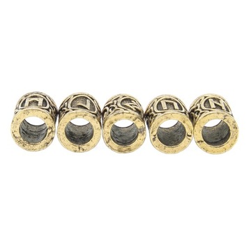 24шт бусины для бороды викингов, бронза, 24 узора, сделай сам