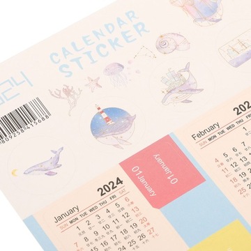 ОФИСНЫЕ ТОВАРЫ НАКЛЕЙКИ КАЛЕНДАРЬ 2024 ПОЛНЫЙ