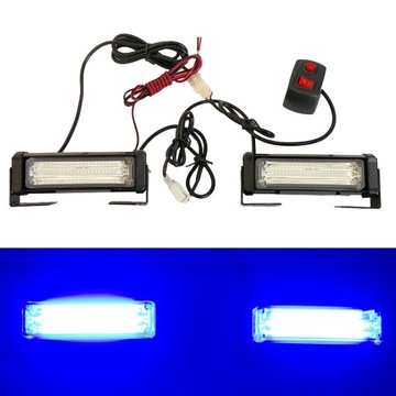 LAMPA STROBOSKOP NIEBIESKI W ATRAPĘ POLICYJNY LED 12V 24V zestaw z pilotem