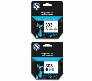 2x Tusz Hp 303 Czarny + Kolor 6220 6230 6232 7130