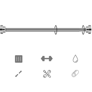 Регулируемая мебельная штанга для одежды 50-85 см. Не нужно пробивать отверстия.