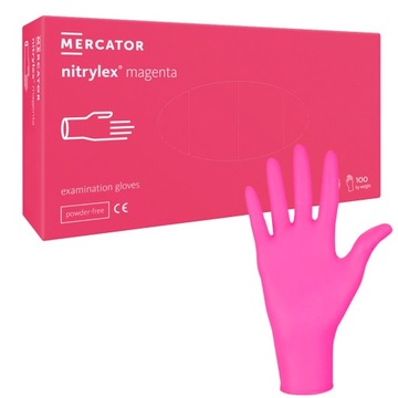 Нитриловые перчатки Nitrylex MAGENTA 100 шт, размер S
