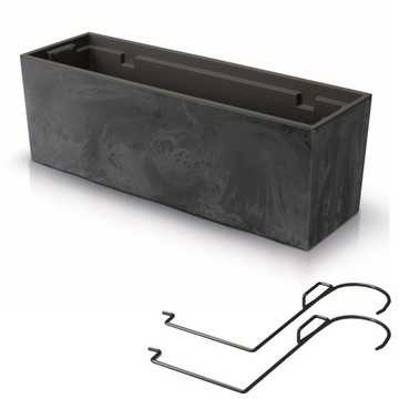 Skrzynka donica balkonowa uchwyty 58x19cm antracyt