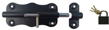 ZASUWKA UNIWERSALNA DO DRZWI 125 MM CZARNA KŁÓDKA