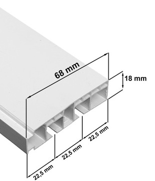 Карнизы ПВХ - чехол, маскирующая рамка, длина 5 см, 30 см