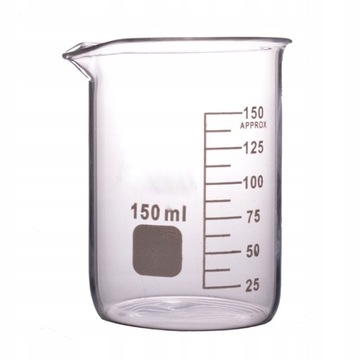 LABORATORYJNA ZLEWKA NISKA 150ml SZKLANA BORO PODZIAŁKA SZKŁO