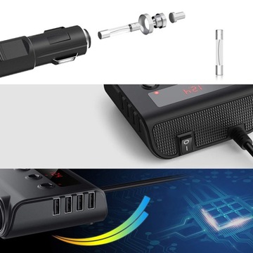 ЗАРЯДНОЕ УСТРОЙСТВО ПРИЖИГАЛКА РАЗЪЕМ 12/24 В 4 USB-ПОРТА