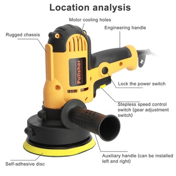 Elektryczna polerka samochodowa, gąbka polerska do maszyny polerskiej, regulowana prędkość